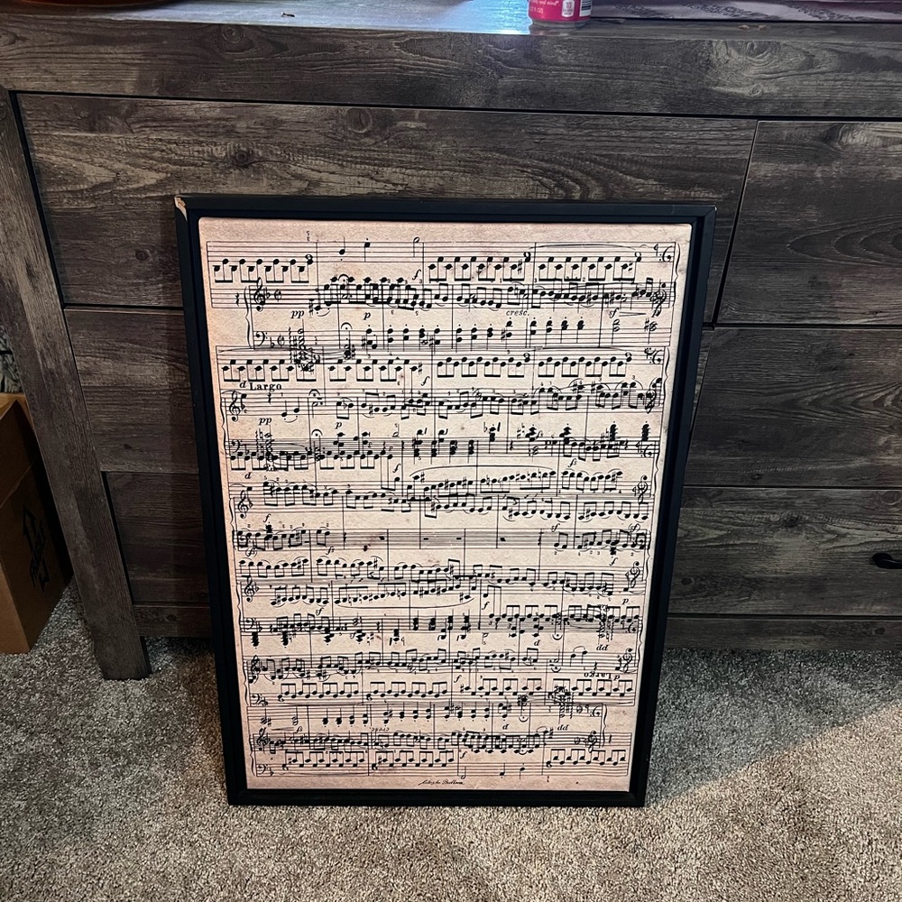 Framed Sheet Music Wall Art